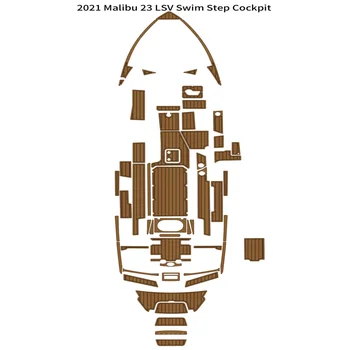 2021 Malibu 23 LSV Плавательная платформа Коврик для кокпита Лодка EVA Пенопласт Коврик для пола из тикового дерева