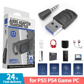 Беспроводной Адаптер Для наушников-Приемник для Игровой Консоли PS5 PS4, Гарнитура для ПК, Bluetooth-совместимый Аудиопередатчик, Руководство по Приему