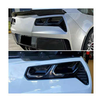 Для Chevy Corvette C7 2014-2019 Крышка заднего фонаря автомобиля, накладка на заднюю противотуманную фаруху, аксессуары для наклеек -Дымчатый Черный