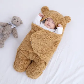 Милые одеяла для новорожденных мальчиков и девочек, плюшевая пеленка, Ультра-Мягкий Спальный мешок из пушистого флиса, Хлопковое Мягкое постельное белье, детские вещи