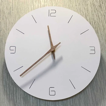 Модные простые бесшумные настенные часы в скандинавском стиле для украшения дома, батарея часов 87HA